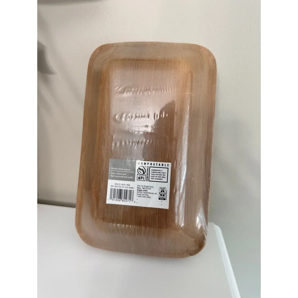 Spritz Areca‎ Serveware Trays Unisex 10ct Natural Palm Leaf Compostable NWT